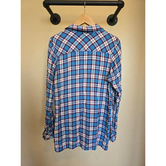 Kavu button up plaid shirts size large 100% Rayon - Picture 6 of 9
